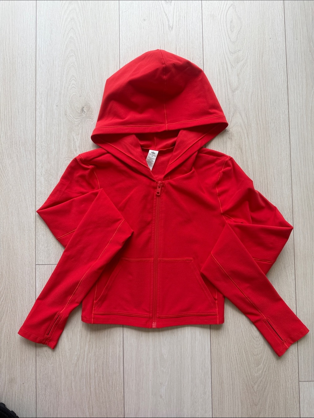 ALO Sincere Bright Red Zip-Up Jacket NWOT XS